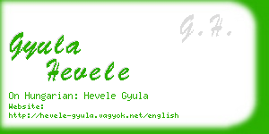 gyula hevele business card